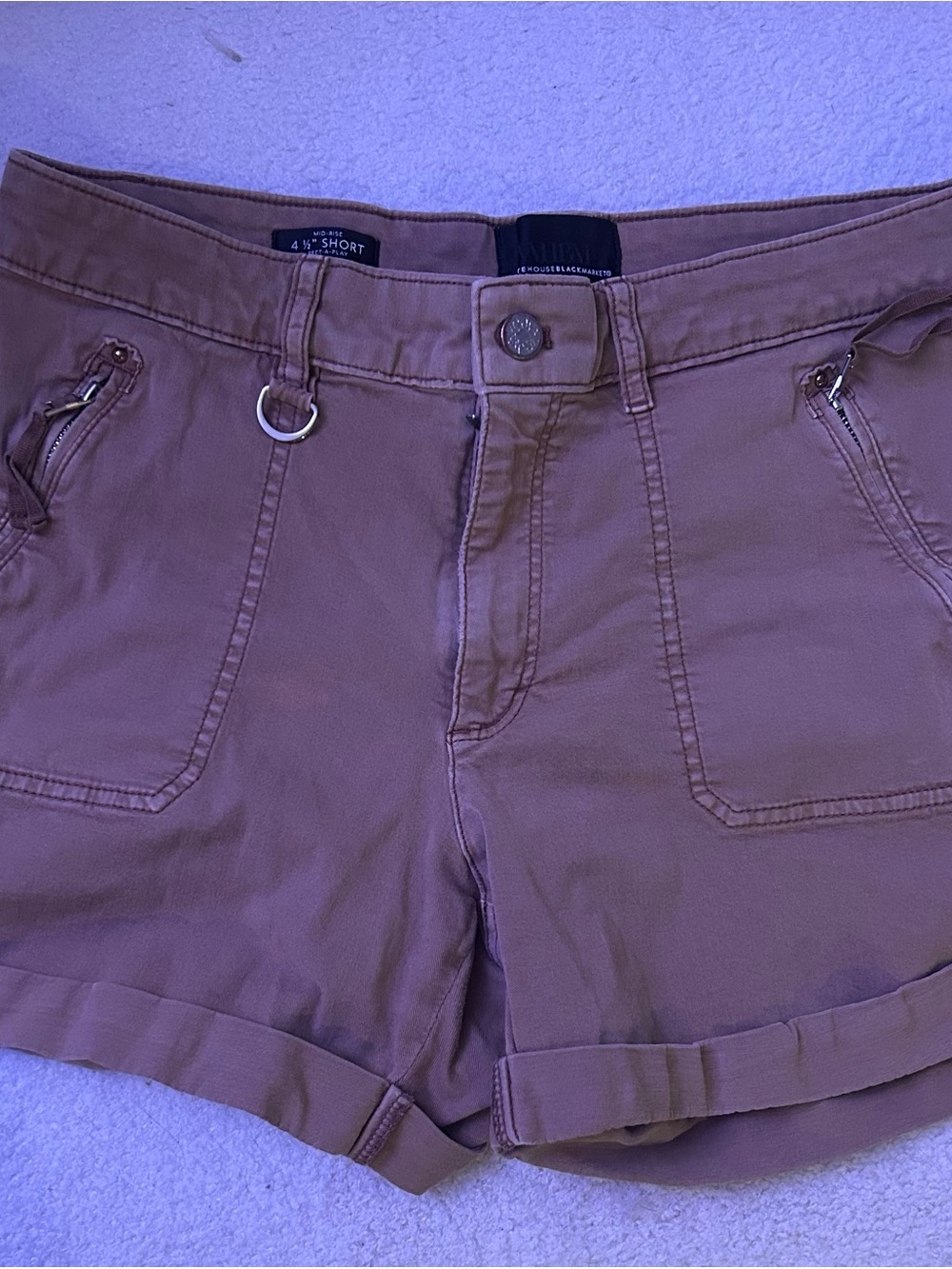 WHBM Brown Utility Shorts – Chic Cargo Style 0258 B3
